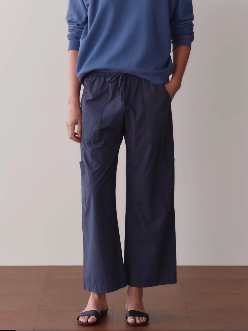 DONNI Pop Drawstring Cargo Pant Midnight sz M